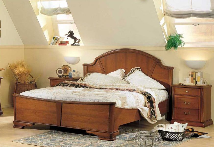 Giường gỗ châu Âu đẹp đơn giản sang trọng