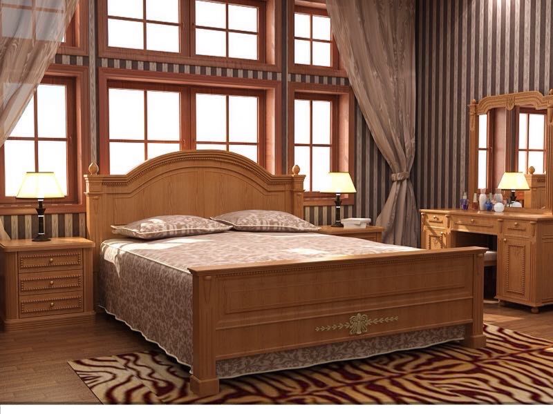 Giường gỗ cổ điển Châu Âu
