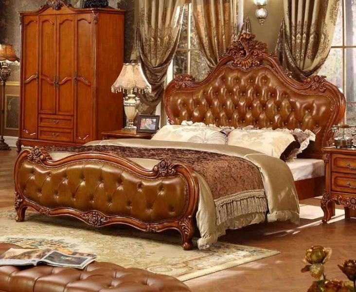 Giường gỗ cổ điển quý phái hoàng gia