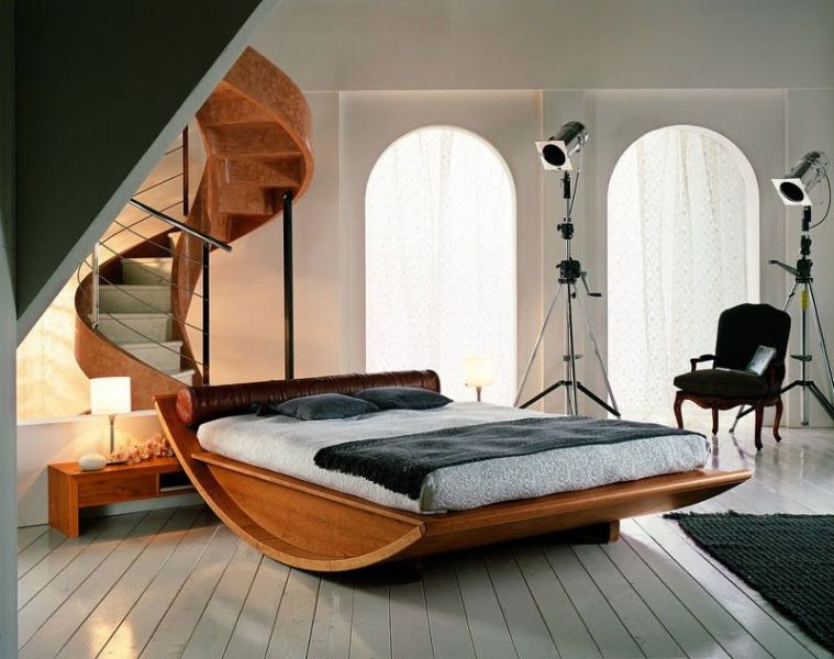 Giường gỗ thuyền đẹp tinh tế