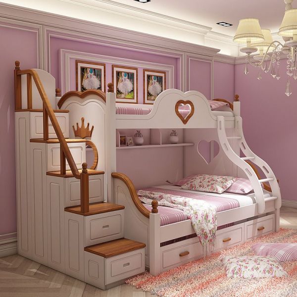 Giường ngủ tầng cho bé gái mộng mơ