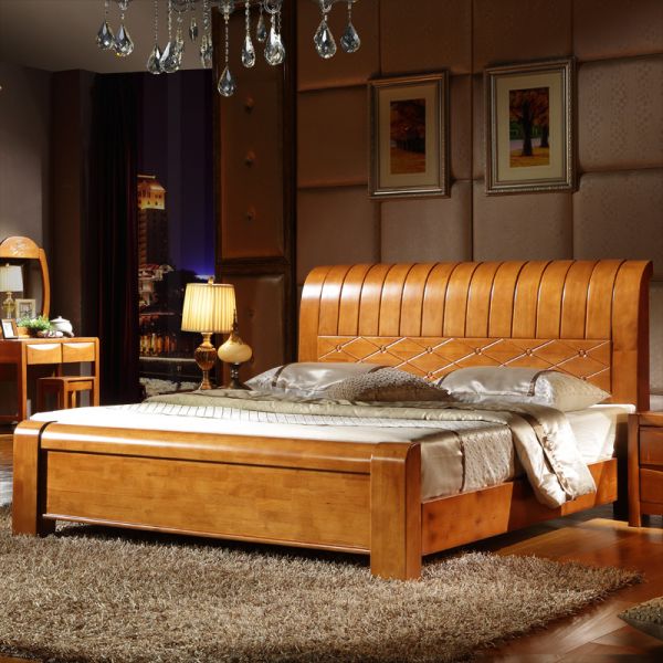 Giường ngủ gỗ giản dị cho cặp đôi lãng mạn