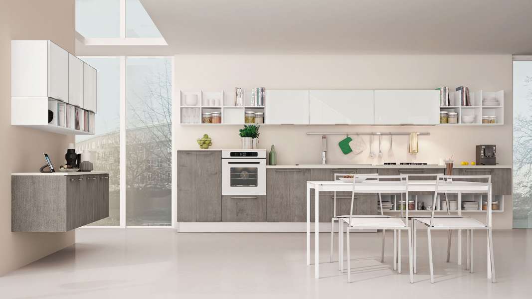 Tủ bếp thiết kế đơn giản dành cho căn hộ hiện đại