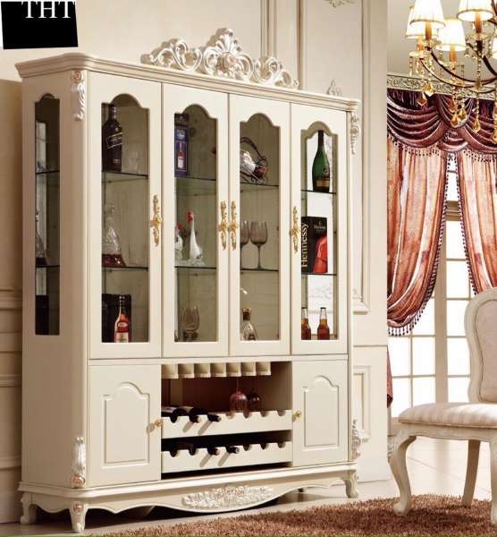 Tủ rượu trang trí phong cách bán cổ điển Châu Âu sang trọng